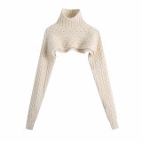 Women Fashion Chic Criss-Cross Cropped Sweater