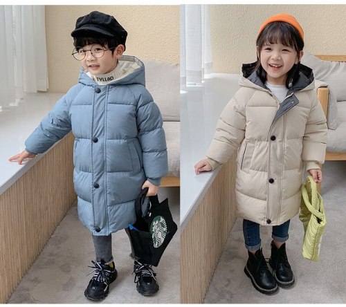 Winter Kids Boys Jackets Fashion Thick Long  Hooded Coats  Parkas JT-100112
