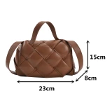 New Design Women Weave Plaid Handle Padded Handbags 11040314