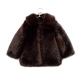 Girls Wool Jacket Fur Elegant Thick Warm Faux Fur Coats 06WT0112