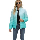Women Winter Fashion Gradient Zipper Pocket Jacket Coats SL00112