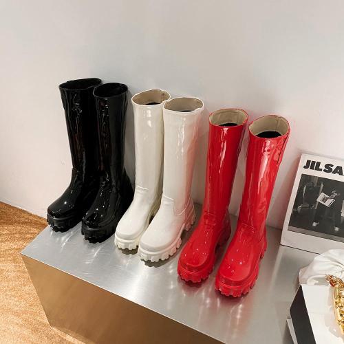 Bright Leather High Waterproof Platform Over The Knee-Length Boots 0918211525179810