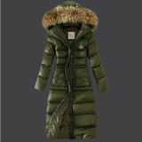 Women Stand Collar Hooded Wool-Like Large Fur Collar Bubble Coats 081021