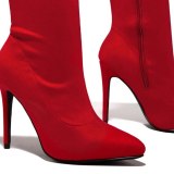 Women Slip On High Heel Socks Stretch Elastic Thigh High Boots jj10100213
