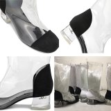 Fashion Women Crystal Heel Over The Knee  Transparent Boots D397108