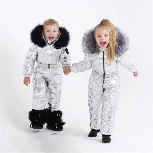 New Winter Solid Ski Baby Girl Boys Hooded Suit Thick Coats