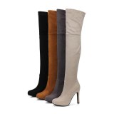Women Over the Knee Faux Suede Thin High Heel Boots S-479810