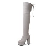 Fashion Women Over the Knee Faux Suede Thigh High Boots S-43849