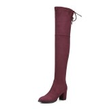 Women's Autumn Sexy Over the Knee High  Faux Suede Slim Boots S-30112