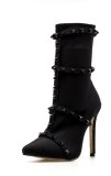 Fashion Women 11.5cm High Heels Fetish Rivets Silk Sock Boots wyy2019090909110