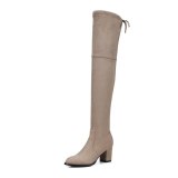 Women's Autumn Sexy Over the Knee High  Faux Suede Slim Boots S-30112