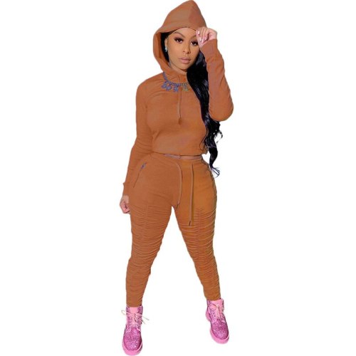 Women Hoodie Two Pcs One Set Tops With Bottom Pants Outfit Outfits L18192