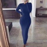 Women Long Sleeve Fall Fashion Warm Round Neck Sweaters Dresses 280819