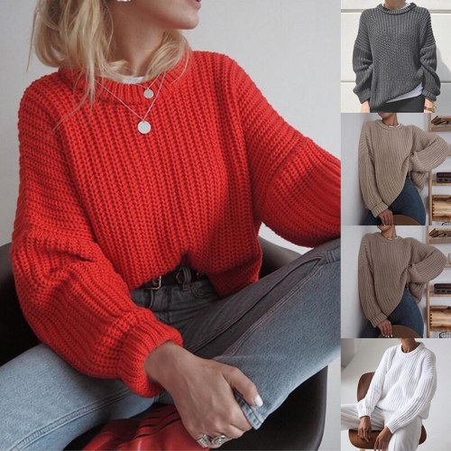 Women Elegant Knitted Loose Autumn Warm Sweater 82334