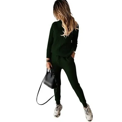 Autumn Winter Women Two Pcs One Set Tops With Bottom Pants Outfit Outfits 101526