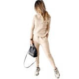 Autumn Winter Women Two Pcs One Set Tops With Bottom Pants Outfit Outfits 101526