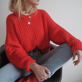 Women Elegant Knitted Loose Autumn Warm Sweater 82334