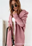 Women Loose Stitching Hooded Knitted Cardigan Sweater 210112