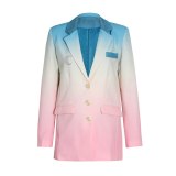 Fashion Gradient Color Single-Breasted Design Coats OF2657586