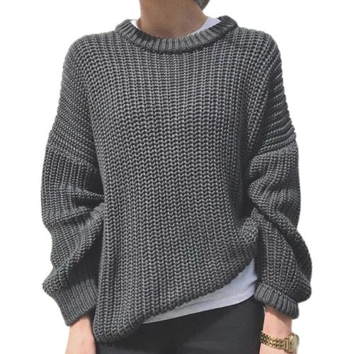 Women Elegant Knitted Loose Autumn Warm Sweater 82334