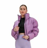 Fashion Women Thick Zip Cotton-Padded Jacket With Vertical Collar Coats D6S03445