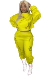 Women Two Piece Letter Print Two Pcs One Set Tops With Bottom Pants Outfit Outfits A521223