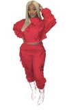 Women Two Piece Letter Print Two Pcs One Set Tops With Bottom Pants Outfit Outfits A521223