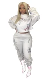 Women Two Piece Letter Print Two Pcs One Set Tops With Bottom Pants Outfit Outfits A521223