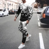 Men Colorful Painting Digital Printed Tracksuits Tracksuit Outfit Outfits Jogging Suit Sports Suit