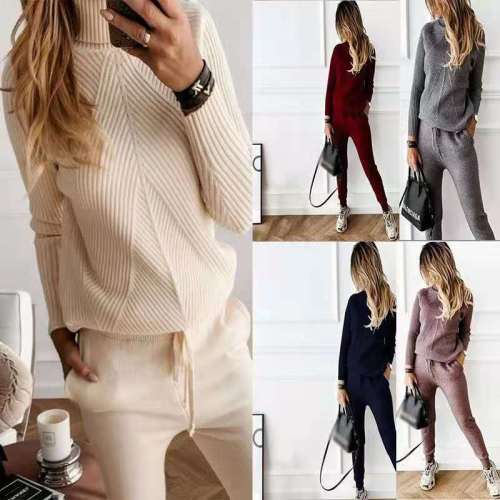 Autumn Winter Women Two Pcs One Set Tops With Bottom Pants Outfit Outfits 101526