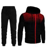 Autumn Men Printed Hoodie Two Pcs One Set Tops With Bottom Pants Outfit Outfits