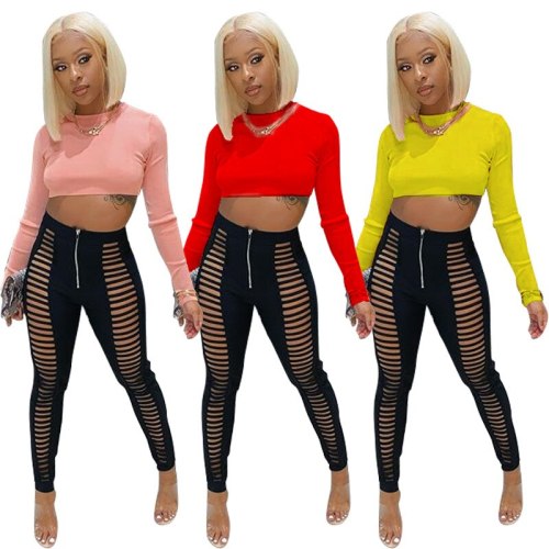 Women Two Pcs One Set Tops With Bottom Pants Outfit Outfits Y803445