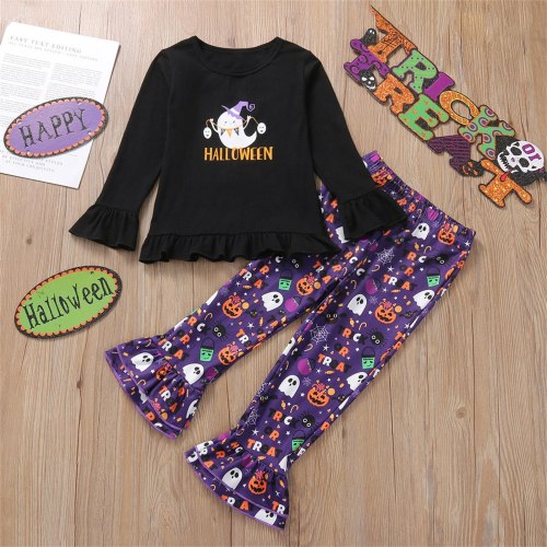 Kids Halloween Two Pcs One Set Tops With Bottom Pants Outfit Outfits WL00617