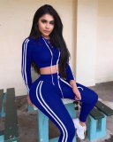 Women Side Striped Hoodies Tracksuits Tracksuit Outfit Outfits Jogging Suit Sports Suit H06778