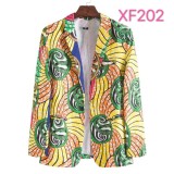 Men National Slim Fit Printed Ethnic Style Jacket Coats XF20112