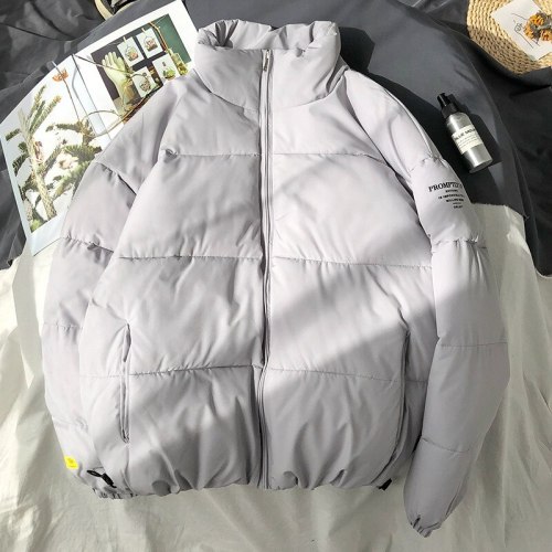 Winter New Men Solid Color Stand Collar Warm Thick Jacket Coats 90112