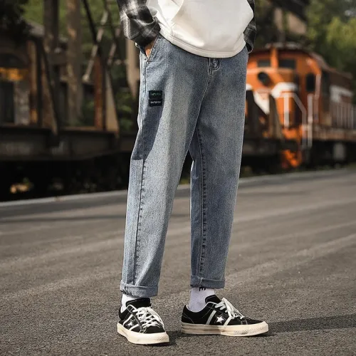 Men's Elastic Waist Straight Jeans Pant Pants 800617