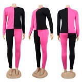 Women Two Pcs One Set Tops With Bottom Pants Outfit Outfits H15869