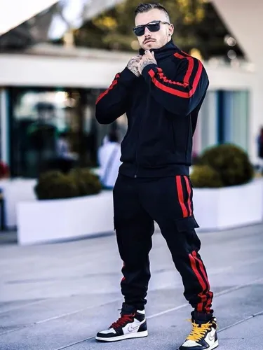 New Colorful Plaid Men Zipper Tracksuits Tracksuit Outfit Outfits Jogging Suit Sports Suit MY45
