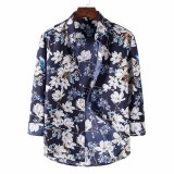 Men's Printed Buttons Shirts Lapel Long Sleeve Tops