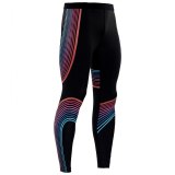 Men Elastic Running Tights Compression Sport Training Pants