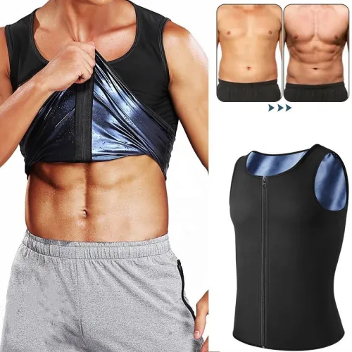 Men's Zip Corset Sports Sweat Vest Running Fitness Yoga Clothes