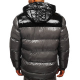 Men Thickened Warm Bright Cotton-Padded Hooded Jacket Coats bo-651829
