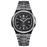 Men Creative Carving Antique Cool Date Hip Hop Quartz Wristwatches 155263