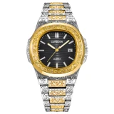 Men Creative Carving Antique Cool Date Hip Hop Quartz Wristwatches 155263