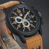 Men Fashion Leather Band Calendar Sports Quartz Wristwatches 2229310