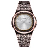 Men Creative Carving Antique Cool Date Hip Hop Quartz Wristwatches 155263