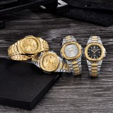 Men Creative Carving Antique Cool Date Hip Hop Quartz Wristwatches 155263