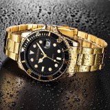 Men Quartz Gold Stainless Steel Free Dropping Role Watches 658293