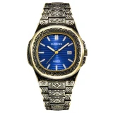 Men Creative Carving Antique Cool Date Hip Hop Quartz Wristwatches 155263